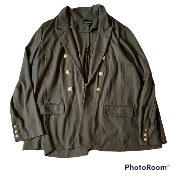Olive green Lane Bryant blazer jacket - Picture 1 of 8